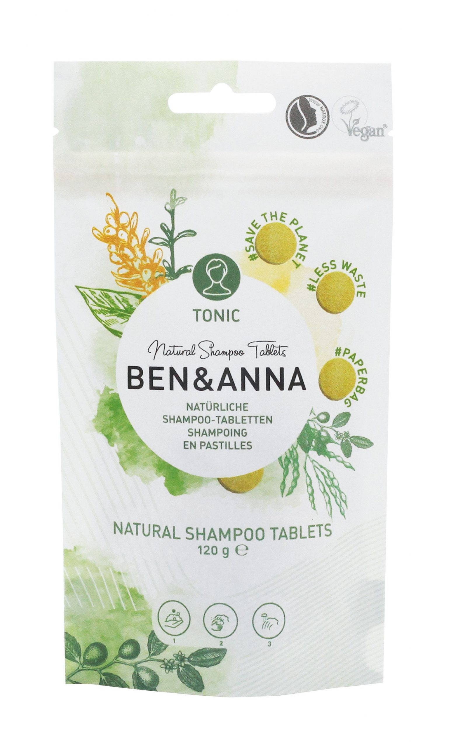 Šampón BEN&ANNA tablety, 120g – Tonic