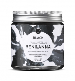 Prírodná zubná pasta Benn & Anna v skle, 100ml – Black